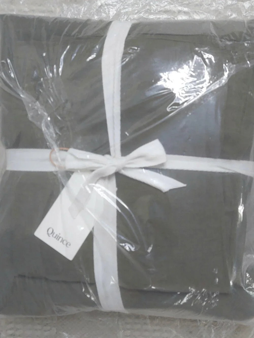 NWT! Quince European Linen Olive Duvet Cover & Shams! Sz. King/ Cal King! (981)